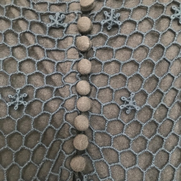 Preloved Zara Trafaluc eyelet lace dress dark grey size us S 100% cotton - Picture 3 of 6